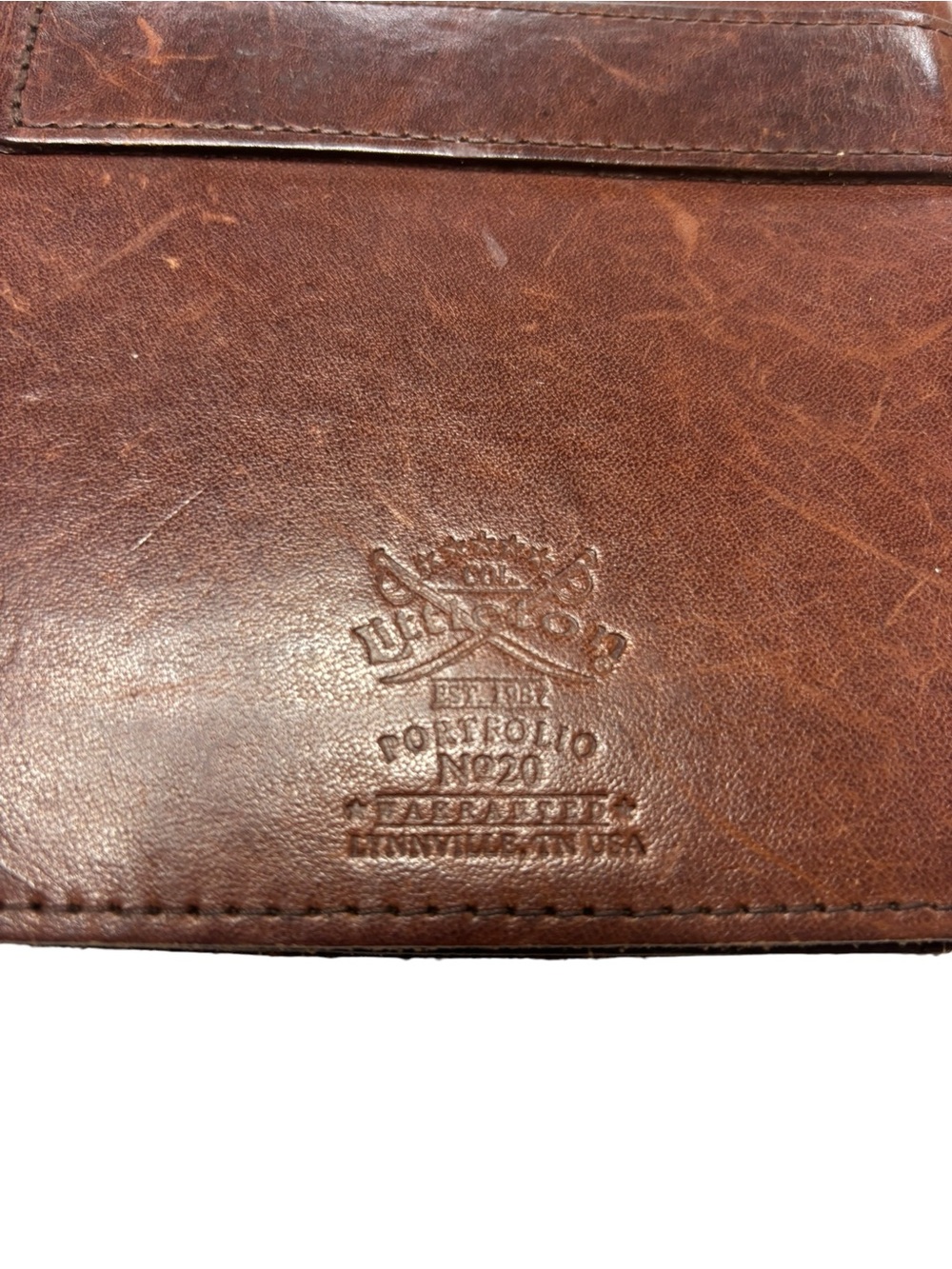 Vintage Rustic Leather Old World Scholar Cottage Study Writing Portfolio - Picture 4 of 7